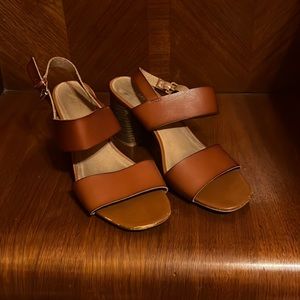 Brown block heels